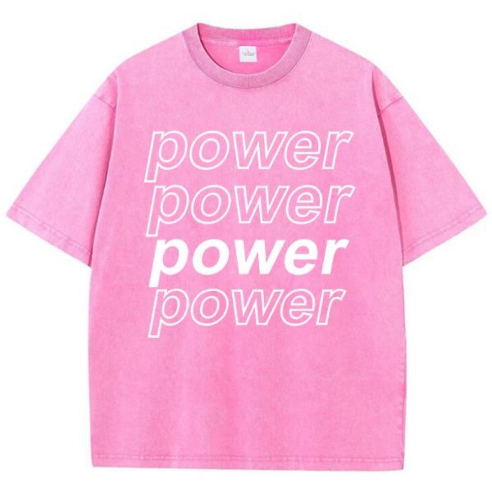 Дизайн шрифта Power Art Принт Футболки Мужские Хлопок Повседневная Футболка Дизайн Футболки Оверсайз Свободного Кроя С Коротким Рукавом