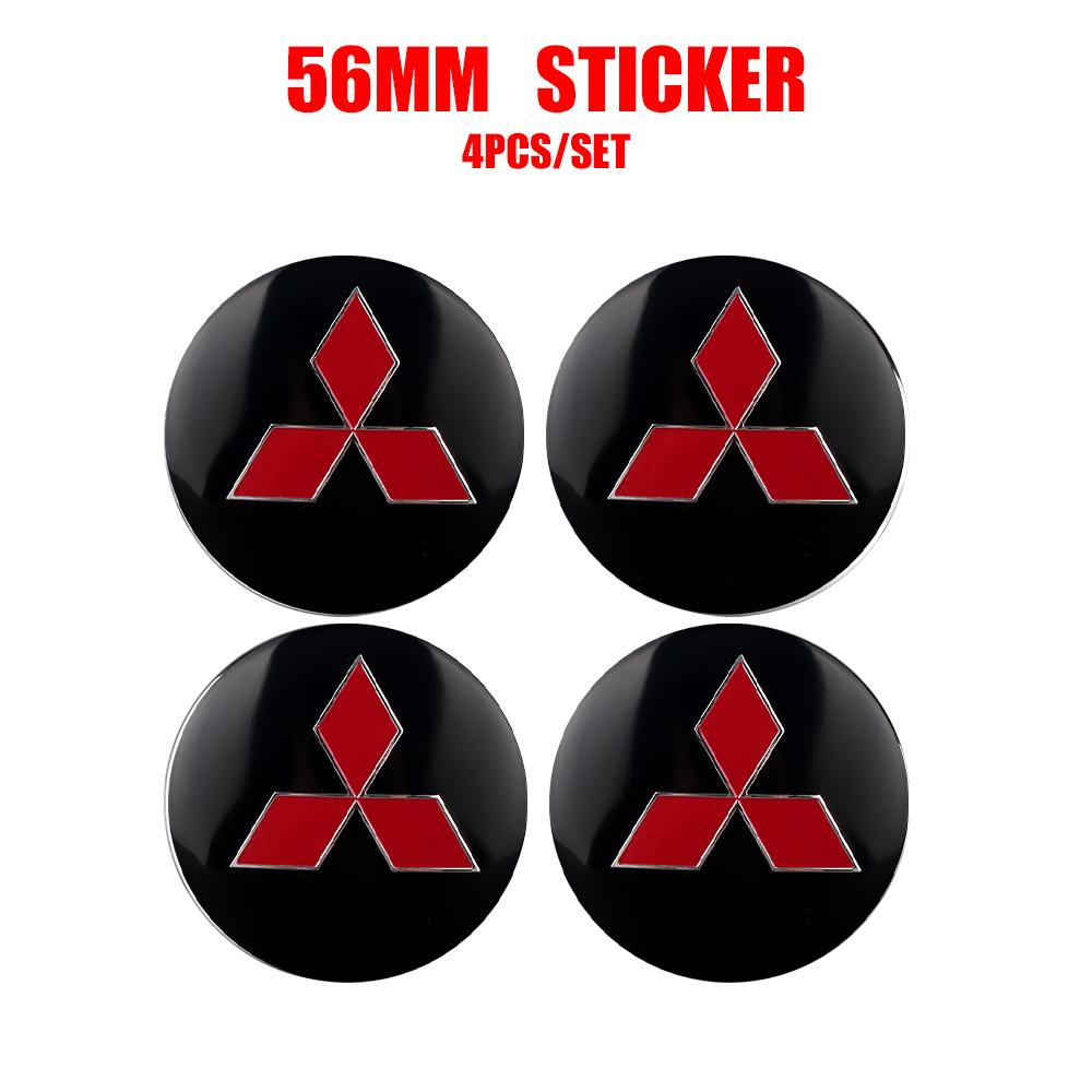 4Pcs 56/60mm Car Emblem Wheel Center Hub Cap Auto Accessories For Mitsubishi 9 Ralliart EX ASX L200 Colt Outlander Pajero Cross