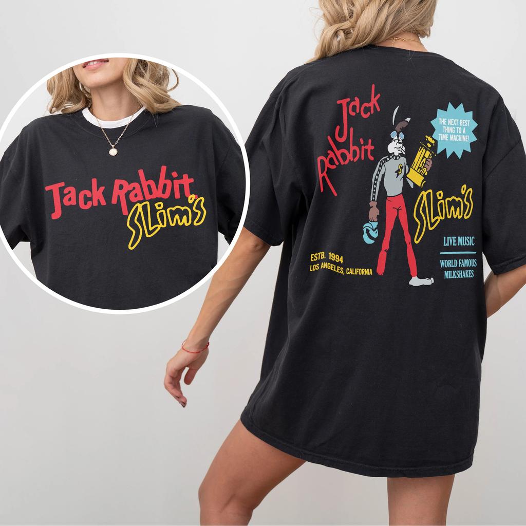 Retro Tarantino Movie TShirt Vintage Jack Rabbit Slims Pulp Graphic Tee Shirt