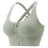 Shockproof Quick-Dry Sports Bra with Front Zipper and Gathered Back for Running and Yoga