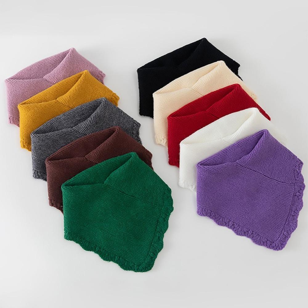 Windproof Knitting False Collar Detachable Triangle Scarf Casual Head Neck Warm Cover Women