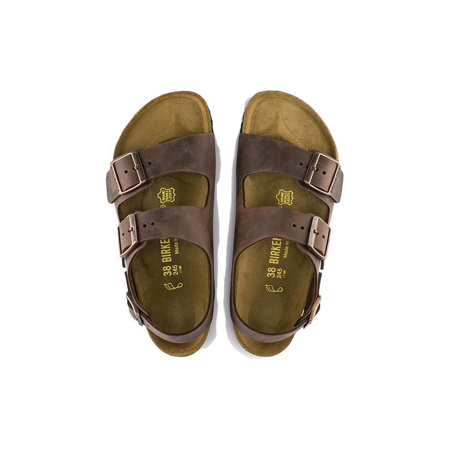 Birkenstock Кожаные Мягкие Удобные Толстая Подошва Универсальная Пряжка Дышащие Обувь Пляжные Сандалии Унисекс Сандалии Коричневые 0034871