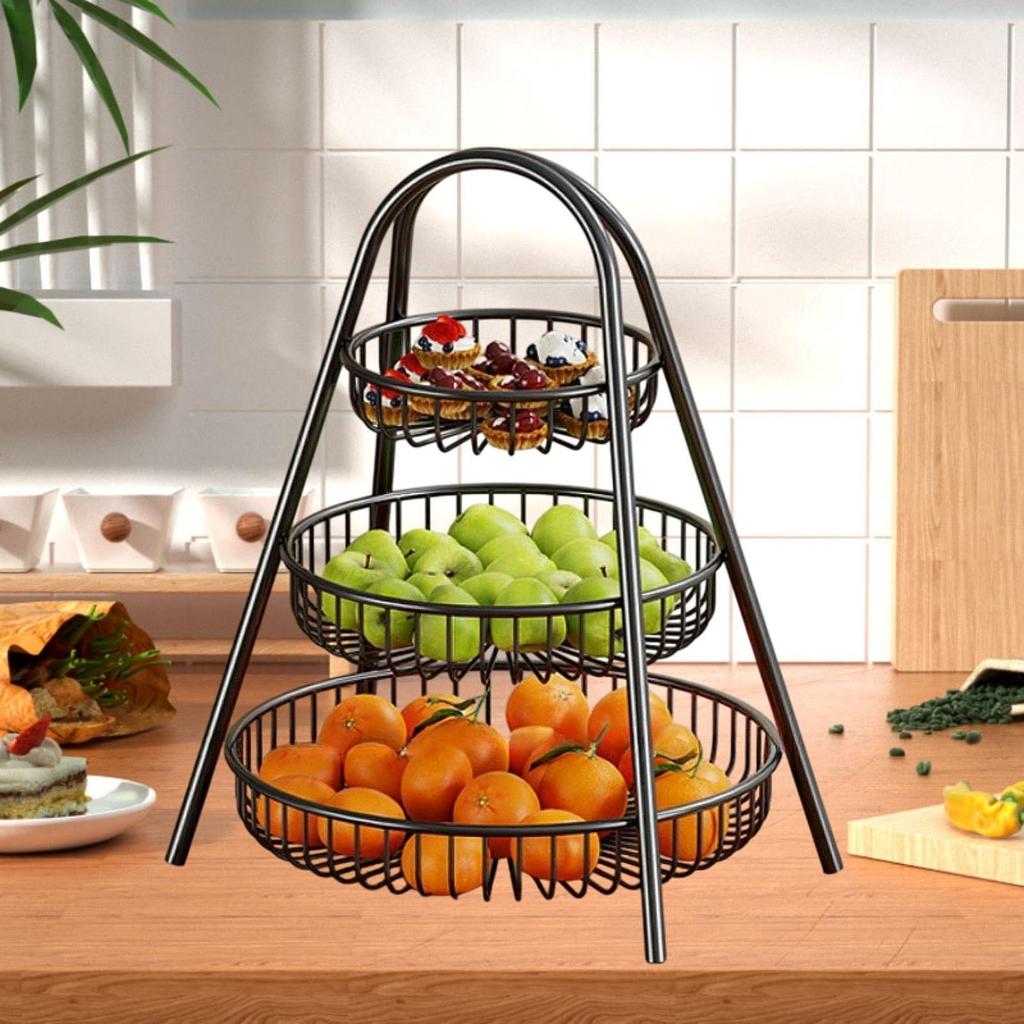 3 Tiers Fruit Storage Basket Multifunctional Home Decor Desktop Tray