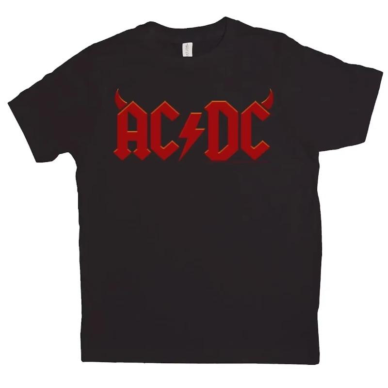 Летняя женская хлопковая футболка с принтом рок-группы Одежда Мода Буква ACDC Печатный топ Футболка Женский тренд Уличная мода