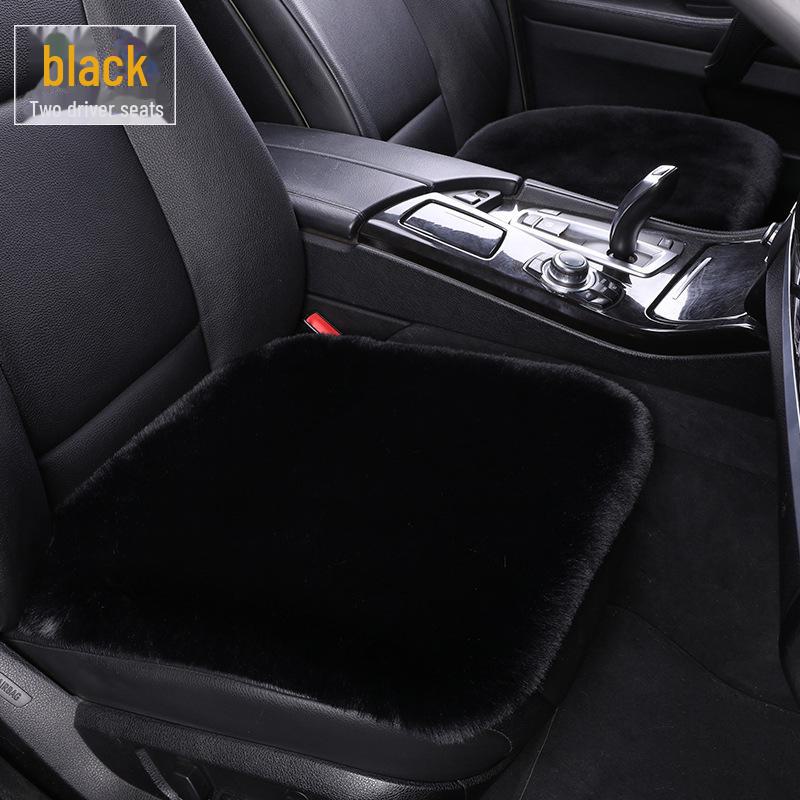Комплект плюшевых зимних подушек для автомобильных сидений: Нескользящий, утолщенный мех кролика, универсальная посадка