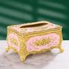 Light Luxury Tissue Box Holder Rose Pattern Tissue Dispenser Napkin Holder  Restaurants