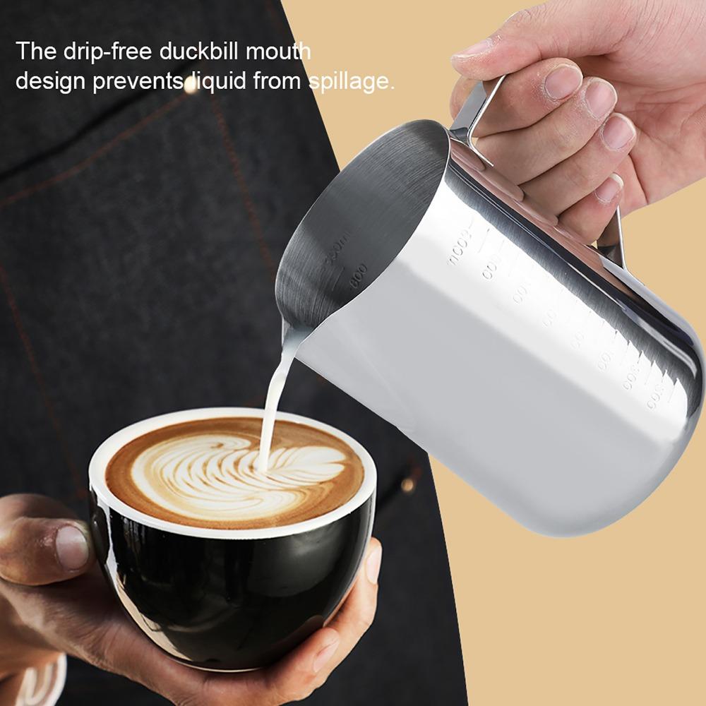 304 Stainless Steel Milk Frothing Cup 1000 ml/34oz Stainless Steel Milk Jug  Coffee Accessories