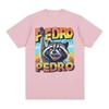 Funny Cute Pedro Raccoon Vintage Cartoon Meme T-shirt Casual Cotton Short Sleeve T Shirt Fashion Trend Tshirts Tops Unisex