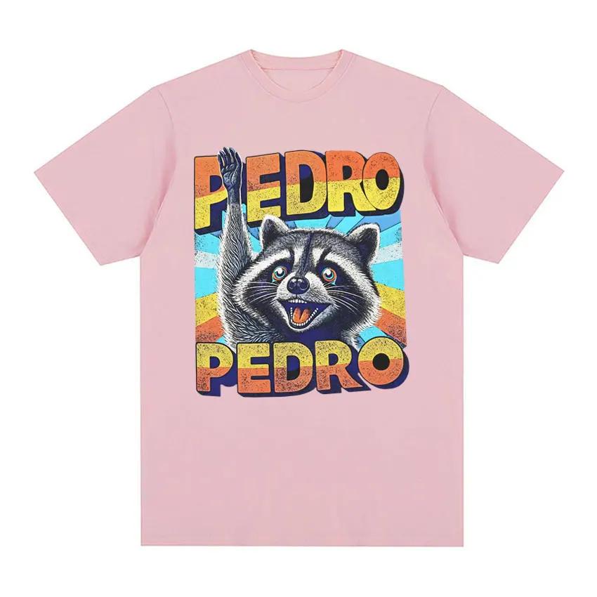 Funny Cute Pedro Raccoon Vintage Cartoon Meme T-shirt Casual Cotton Short Sleeve T Shirt Fashion Trend Tshirts Tops Unisex