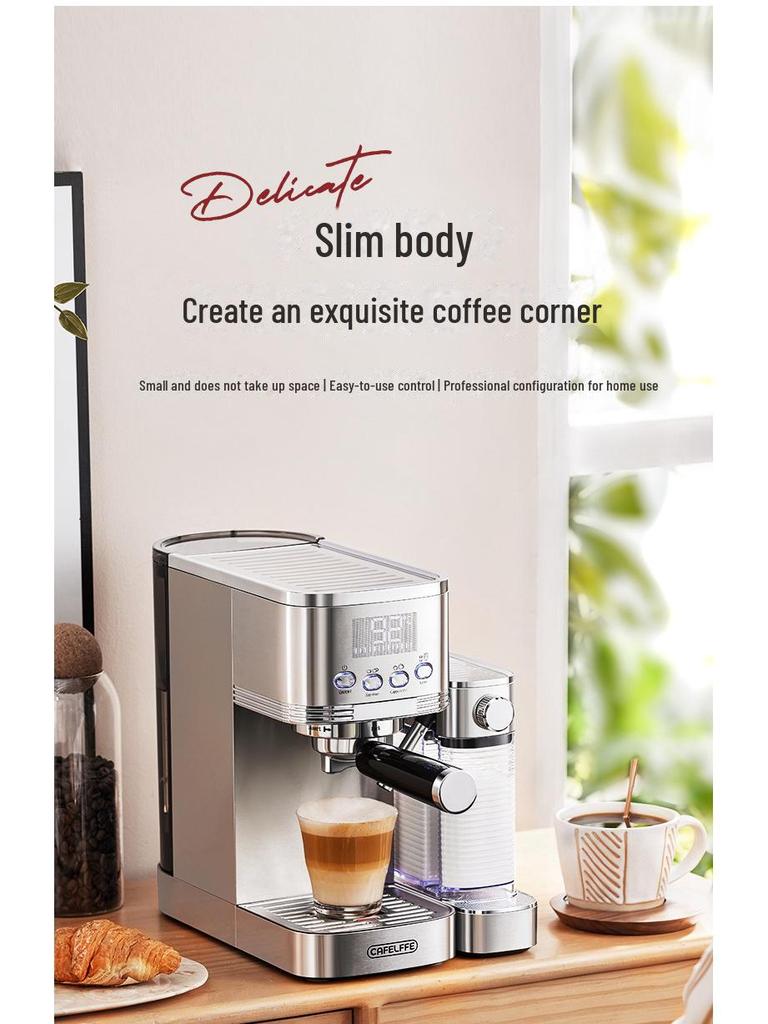 20-Bar Italian Coffee Machine with Integrated Milk Frother