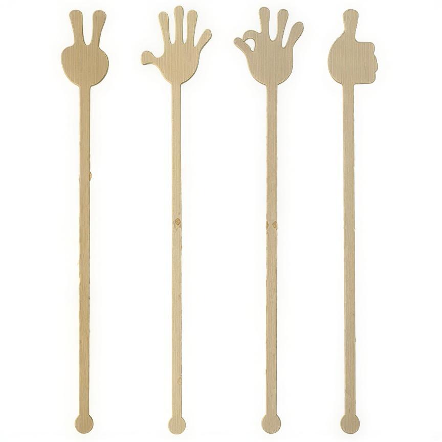 Mieszadełko Do Drinków Bambusowe "Hands" 21 Cm 100 Szt.