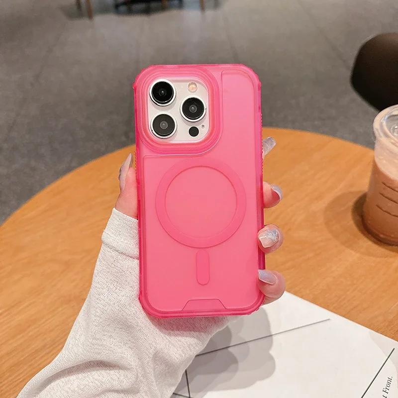 Прочный защитный чехол 3-в-1 с магнитами для iPhone 17 16 15 14 Plus 13 12 Pro Max, для Magsafe, ударопрочный