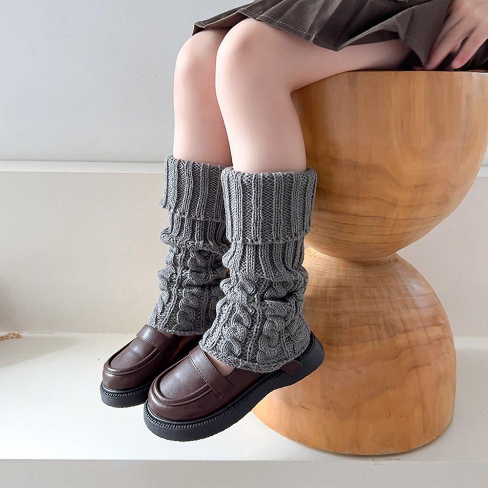Japanese Style Knitted Leg Cover JK Ballet Guards Socks Children's Twist Leg Warmers  Autumn/Winter