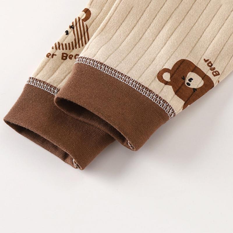 2Pcs/Set Kids Boys Girls Set Pure Cotton Warm Pajamas Cartoon Long Sleeve T-Shirt + Pants Toddler Baby Autumn Underwear Clothing Sets