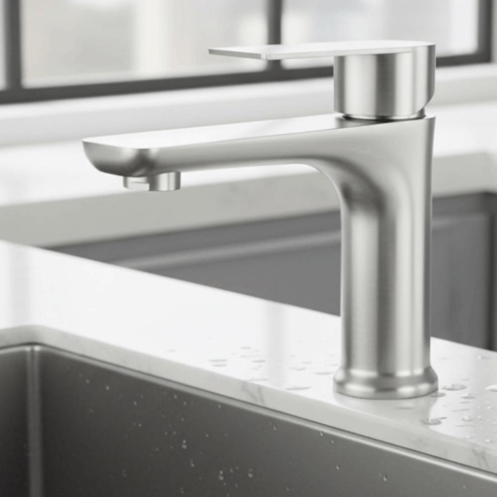 Rotary Switch Lavatory Basin Faucet Stainless Steel Kitchen Sink Faucet Kitchen Use