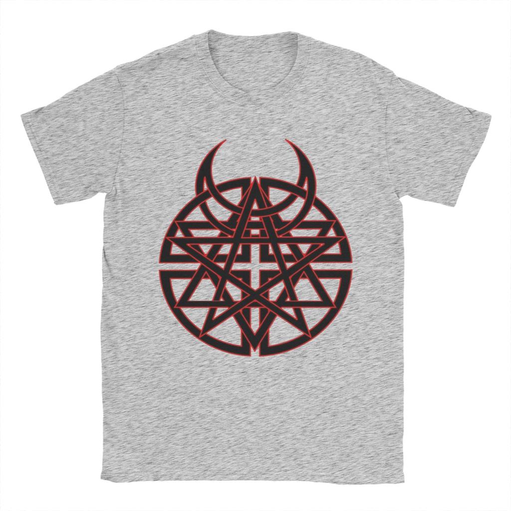 Красные рога гексаграмма Disturbed Music Мужские футболки Повседневные футболки Футболки с коротким рукавом и круглым вырезом 100% хлопок Подарочная одежда