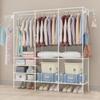 Floor Standing Coat Rack Bedroom Double Row Clothe Shelves Simple Large Capacity Wardrobe Closet For Clothes And Shoes Assembly