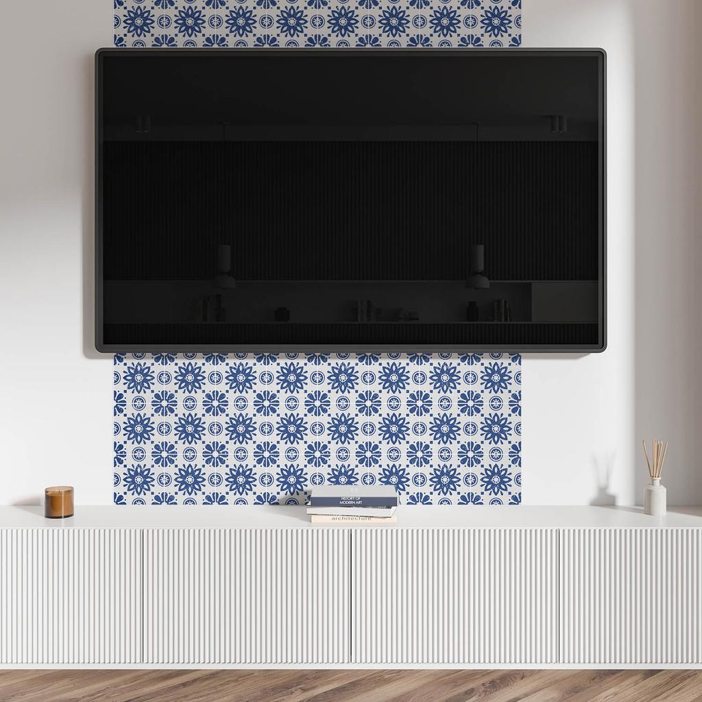 Panel Winylowy Z Nadrukiem Gotowy Do Montażu 120X60 Cm Kwiatowy Wzór Na Tle