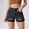 GMXIA Женские модные рваные и подвернутые джинсовые шорты с высокой талией и высокой талией, женские шорты