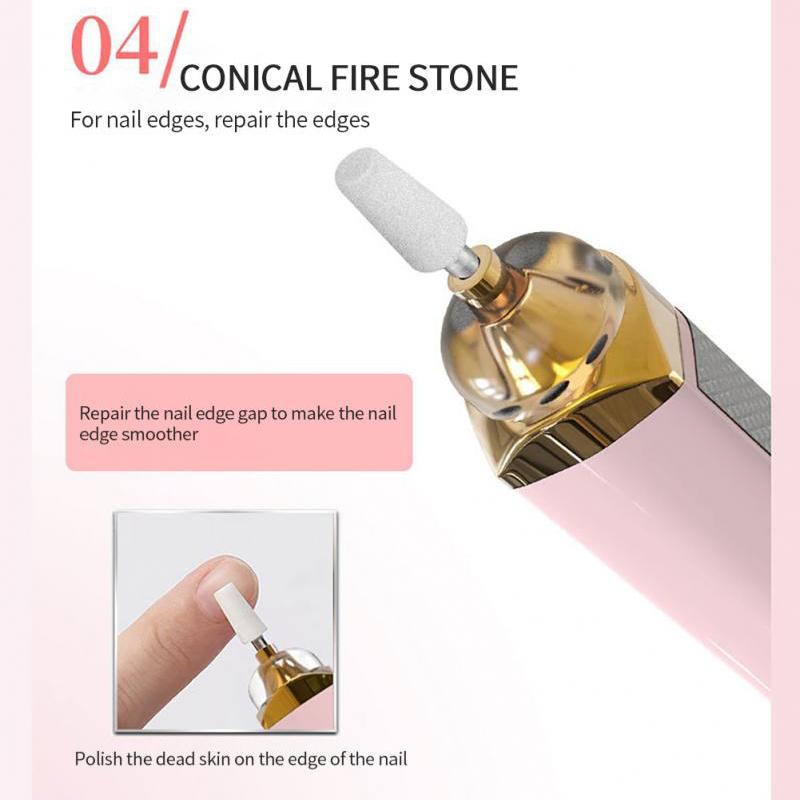 Электрическая дрель для ногтей 5 в 1 комплект аккумулятор для маникюра и педикюра шлифовка полировка ногтей художественная шлифовальная пилка ручка инструменты машина
