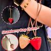 3D Versatile Bag Charm Waterproof Red Resin Fruit Pendant Keychain Strawberry Key Ring  Gift