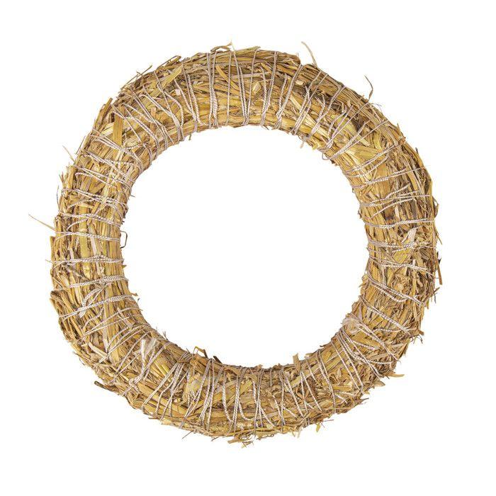 Couronne en paille, nature, non - soudée, 25 cm ø