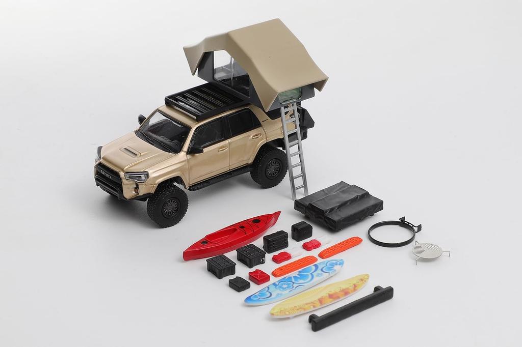 Gaincorp Products GCD 1/64 Scale Toyota 4Runner TRD PRO Overland (LHD) with Accessories - Gold, Finished Model, KS080-534