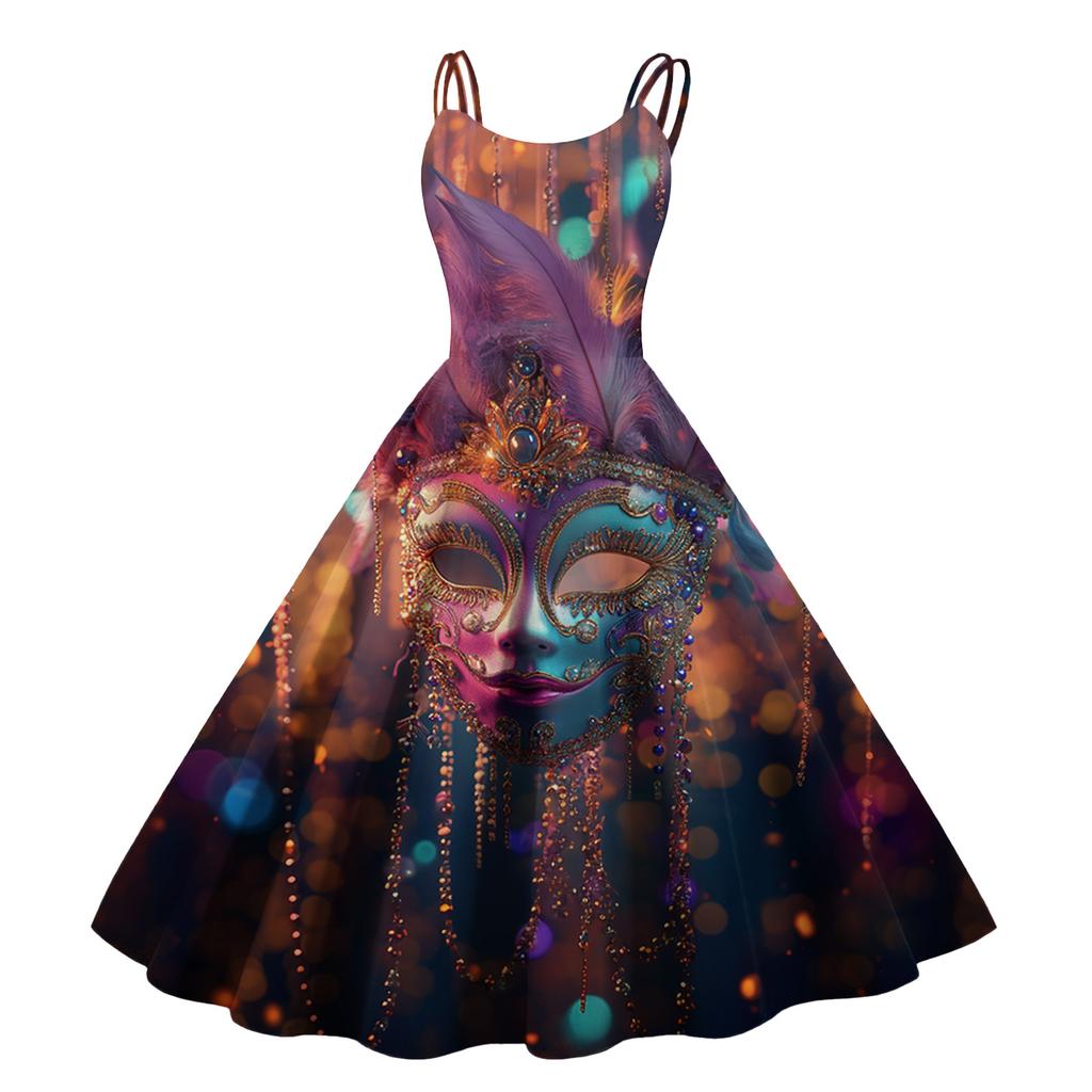 Женское сексуальное платье с принтом на Хэллоуин, с открытыми плечами, в стиле панк, винтаж