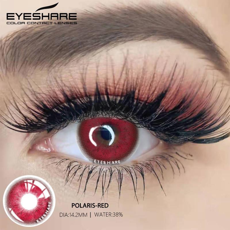 Eyeshare 1 Pair Red Vampire Cosplay Contact Lenses For Eyes Halloween Coser Eye Makeup Lenses Beauty Students