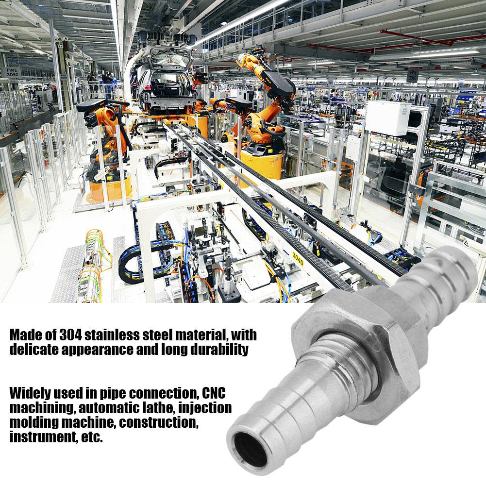 304 Stainless Steel Male Thrd Pipe Fitting Hose Tail Coupling Connector (6mm)
