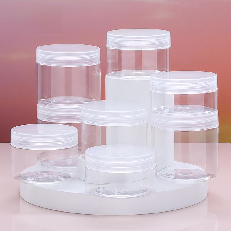 «Банка для крема 100 мл с ПЭТ, алюминиевой крышкой и прозрачная бутылка с широким горлом 250 мл с внутренней крышкой»