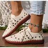 New Designer Women Flats Breathable Sew Oxford Sneakers Woman Casual Lace-Up Leather Hollow Moccasins Black Zapatos Para Mujeres