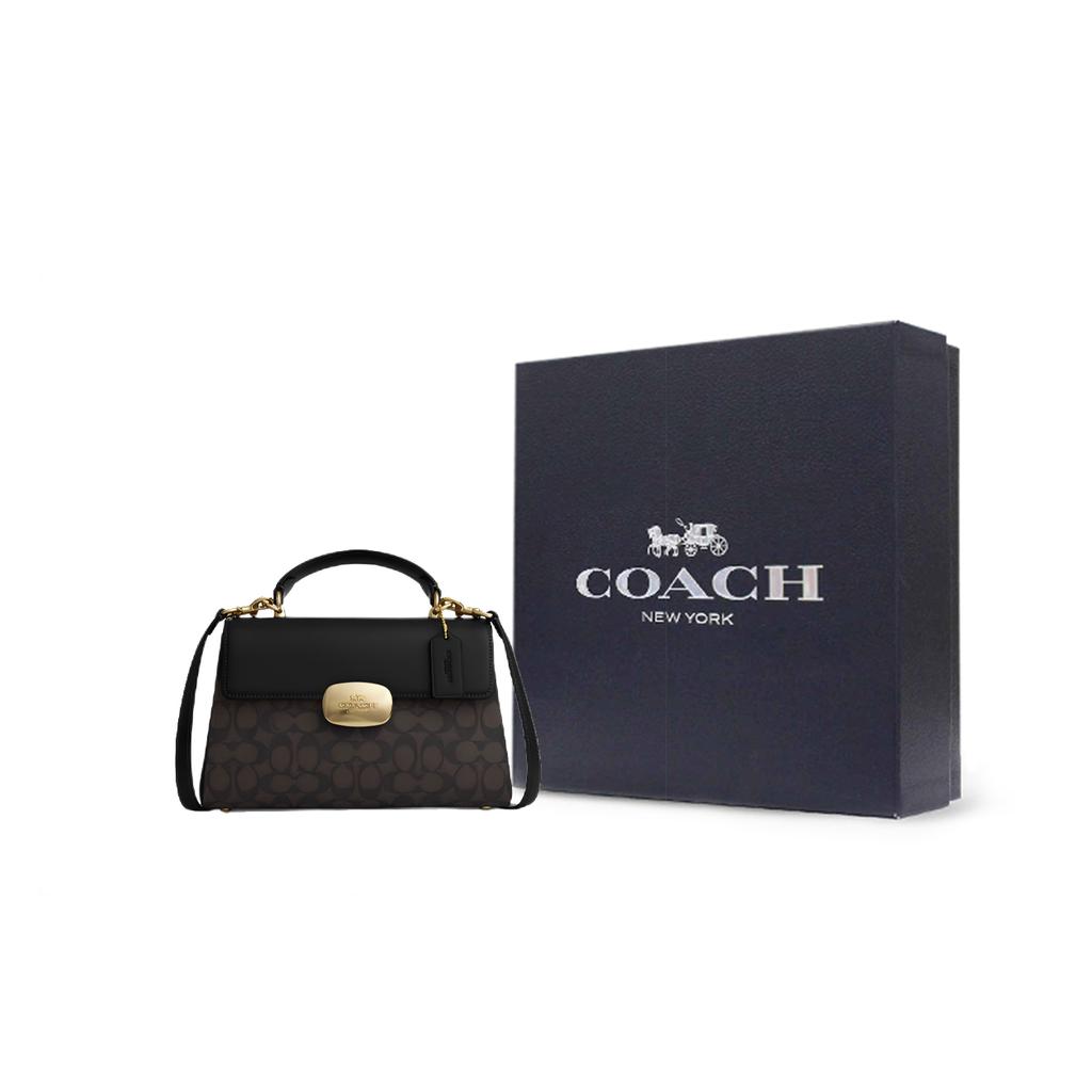 New COACH Eliza Artificial Leather Handbag Crossbody Bag Large Size Women's Black CW012-IMXAQ