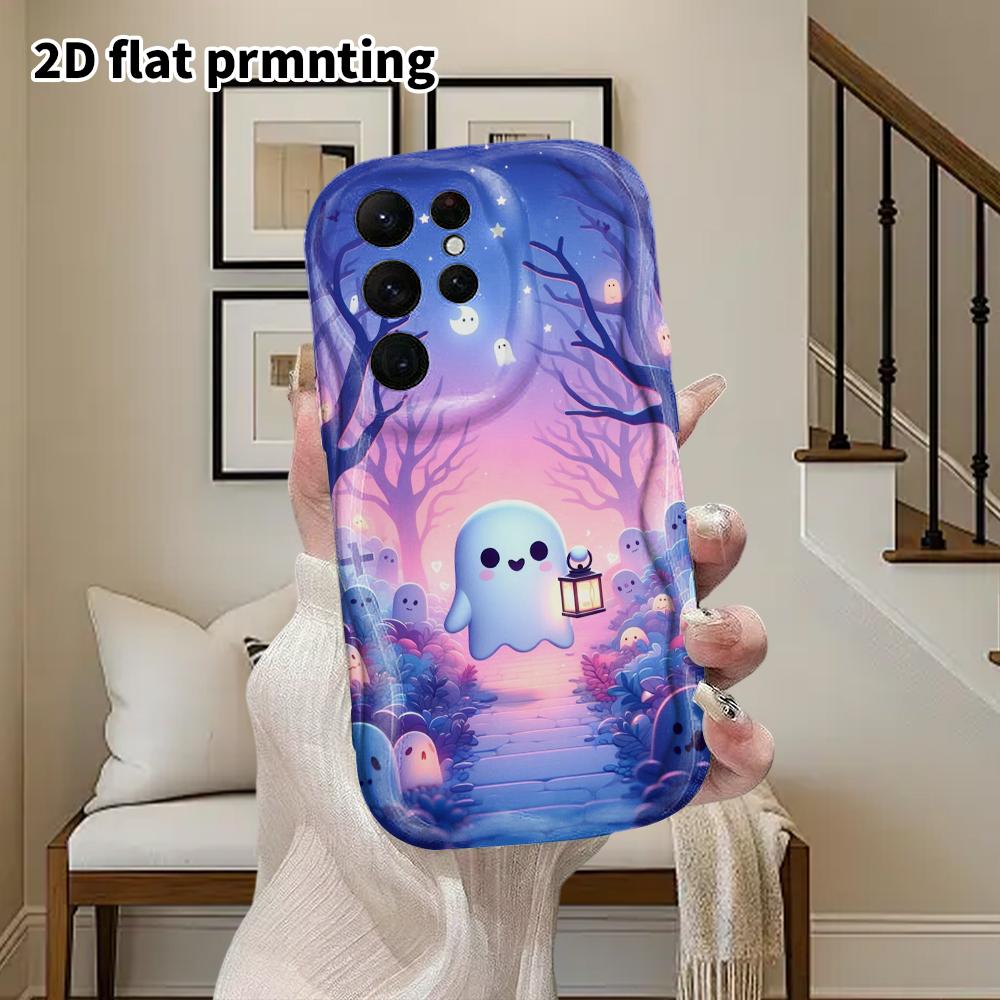 Phone Case: 2D Flat Samsung Galaxy A34 A35 M05 M06 S20 S22 S21 FE Plus 5G Protective Case, Couple Style, Forest Ghost, Christmas and Halloween Gifts