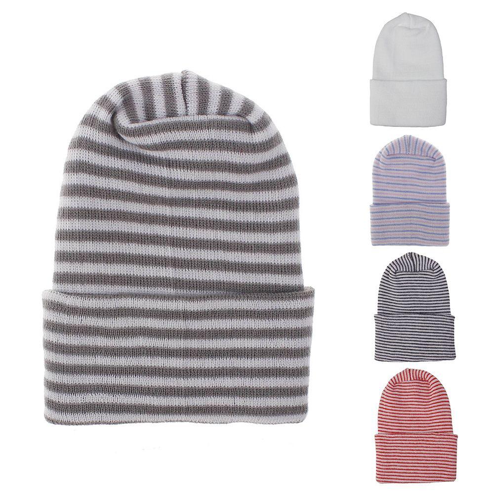 Cotton Nursery Cap Infant Striped Fetal Hat Newborn Hospital Cap Beanie Hat Baby Boy Girl Hat