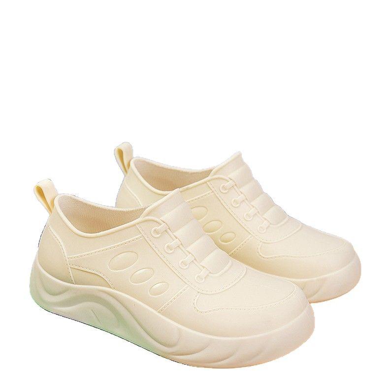 Увеличивающие рост дождевые сапоги женские водонепроницаемые бархатные короткие трубчатые новые нескользящие и износостойкие дождевые сапоги модные кухонные резиновые туфли рабочие