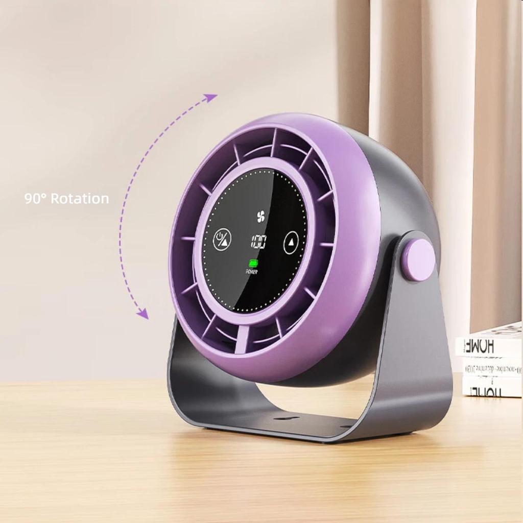 SUOYING Desktop Mini Fan USB, Air Cooler, Small Rechargeable High-Speed Turbine Booster, Portable Long Battery Life, Beige