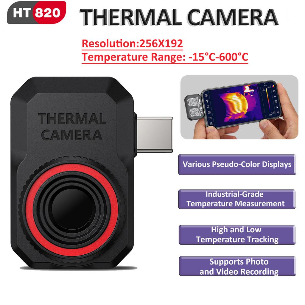Тепловизионная камера HT820 256x192 для ремонта инфракрасного тепловизора Android с функцией отслеживания высоких/низких температур