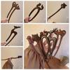 Cat Wooden Hair Stick Wood Hair Chopstick Ancient Style Chinese Style Hairpin  Girls