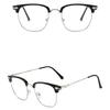 New Men's and Women's Anti-Blue Light Fashion Personality Retro Artistic Classic Large Frame Half Frame Plain Glasses Plain Face Small Photo
