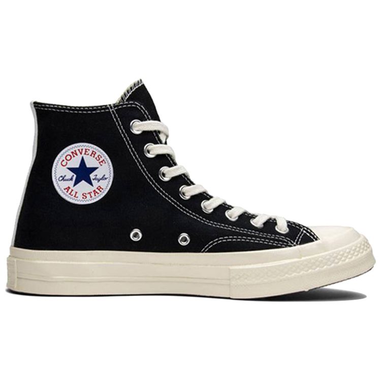 Comme Des Garçons Play X Converse Chuck 70 High Black Unisex Sneakers White 150204C