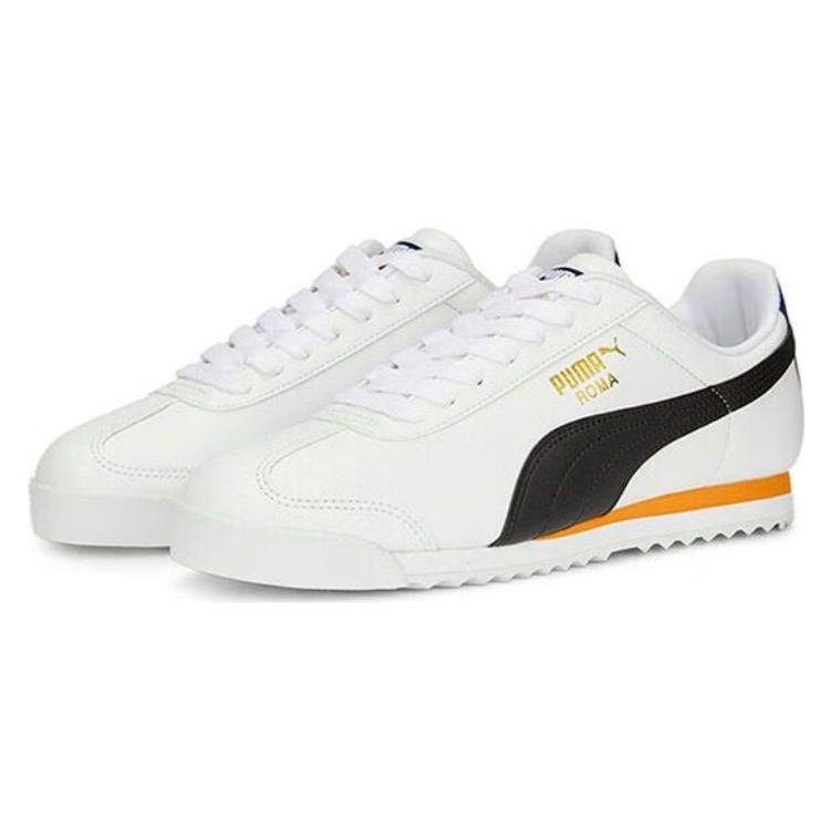 Puma Roma Basic Plus White Black Orange Brick Unisex Sneakers 369571-42