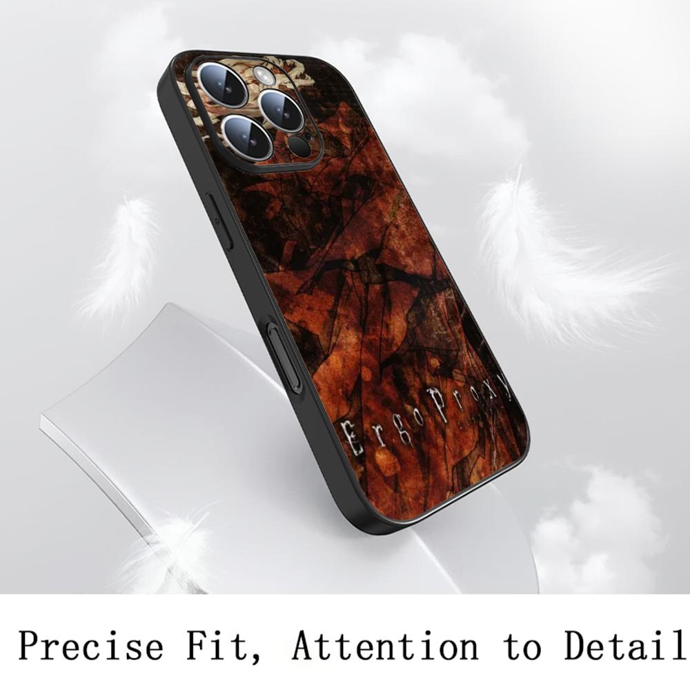 Чехол для телефона Ergo Proxy Y2K girl japan anime Для iPhone 17 16 e 15 14 13 12 Plus Mini Pro Max Мягкий черный Ударопрочный чехол