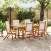 VidaXL 7pcs Garden Dining Set Solid Acacia Wood Textilene, Outdoor Dining Set 3279289