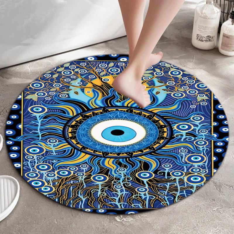 Mystic Eye Mandala Art Round Rug Home Soft Decorative Anti Slip Yoga Table And Chair Mat Carpet Outdoor Floor Mat Carpet S3
