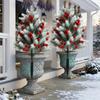 Christmas Tree Wind-Resistant Stability Strong Structure Pine Needle Xmas Tree with Berry Details Realistic Garden Decoration