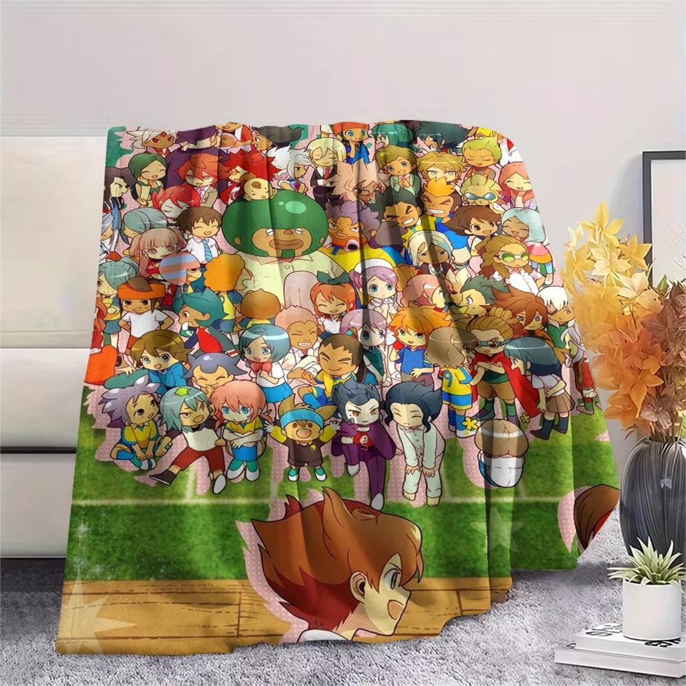 1PC Custom Name Inazuma Eleven Patterned Flannel Blanket Suitable For All Seasons for Home Decor Warmth and Comfort Gifts Holiday Present