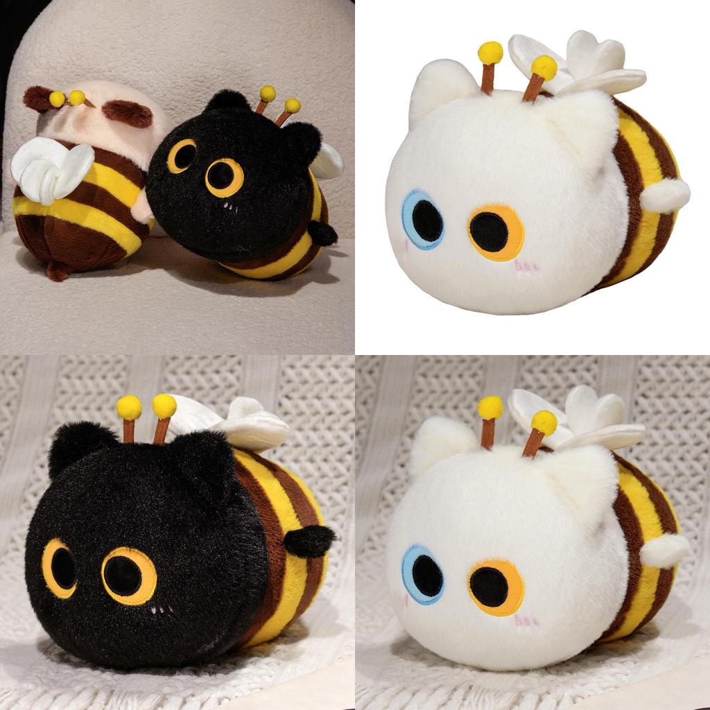 Милая плюшевая игрушка кошка и пчела из ткани с коротким ворсом для детей и девочек, подарок