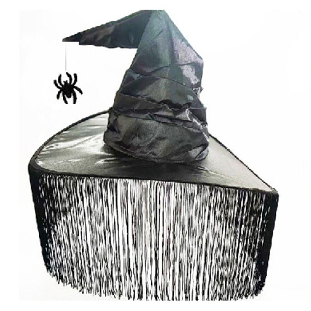 Pleated Modern Witch Hat Black Purple Makeup Props Leisure Halloween Hat Travel