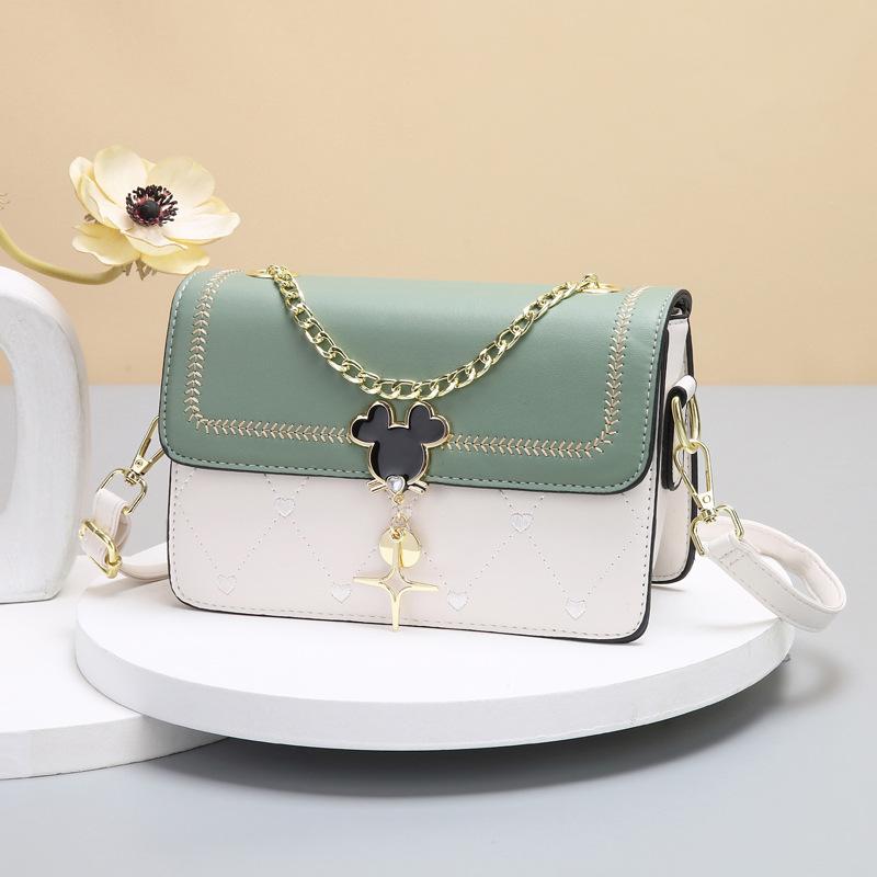 Новая высококачественная сумка-сплайсинг, вышитая наплечная сумка с надписью «Love», простая и атмосферная сумка через плечо с цветными блоками, женская сумка